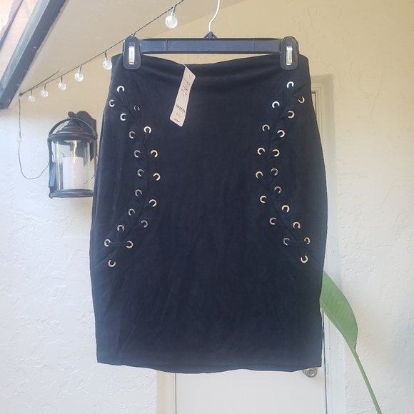 bebe Dresses & Skirts - New Bebe Suede skirt black S